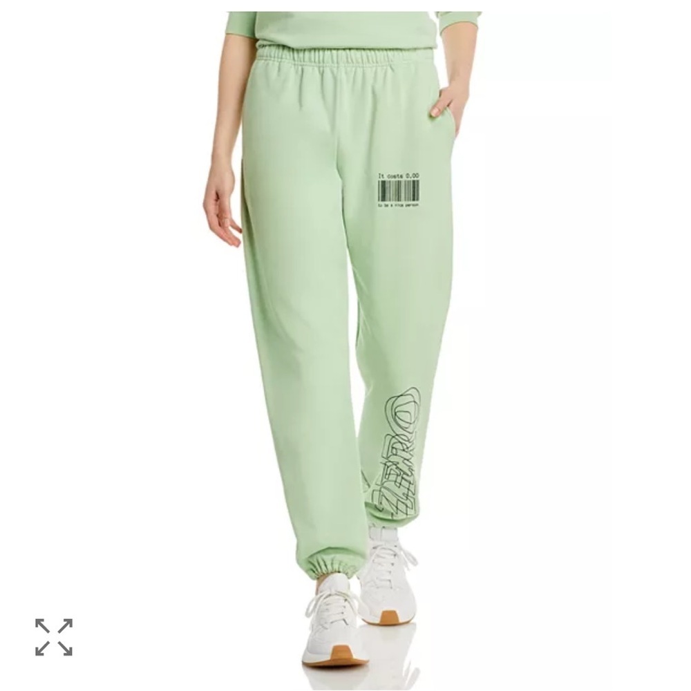 The Mayfair Group It Costs Zero Dollars Graphic Sweatpants Green Size S/M Cotton
